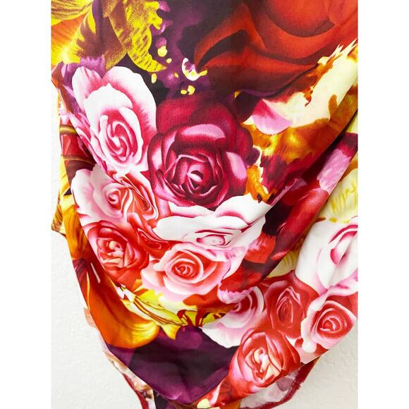 Newport News Swim Women's One Piece Shirred Orange Red Pink Rose Print Wired NWT - Picture 4 of 10